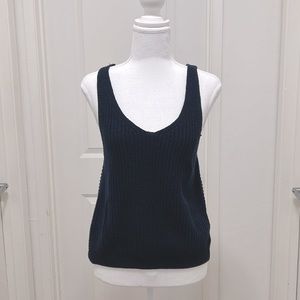 Navy Blue Knitted tank top - Medium Franchescas